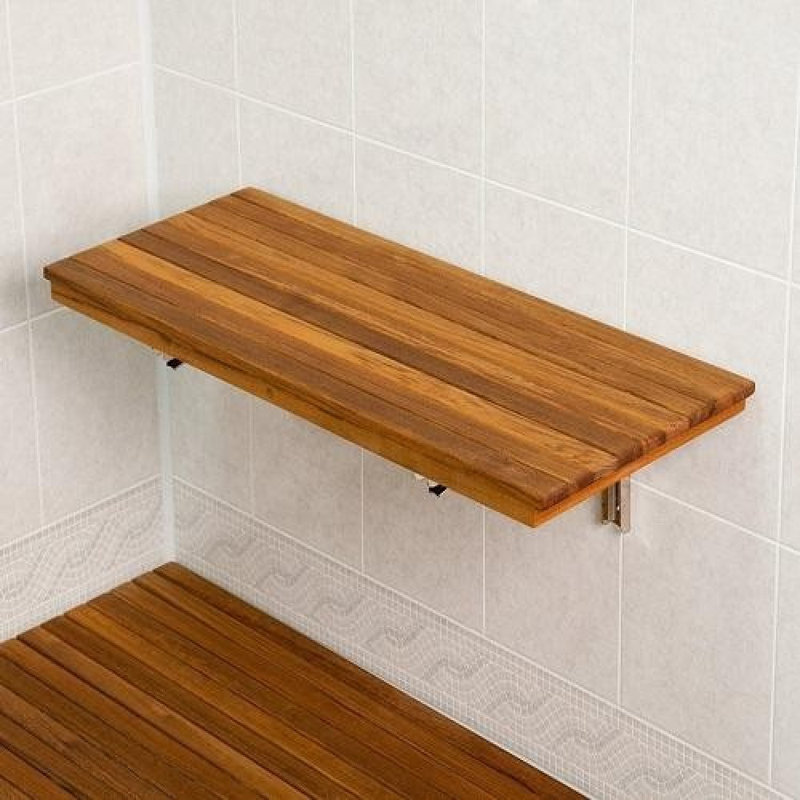 The Twillery Co.® Hoover Wood Corner Shower Bench Wayfair